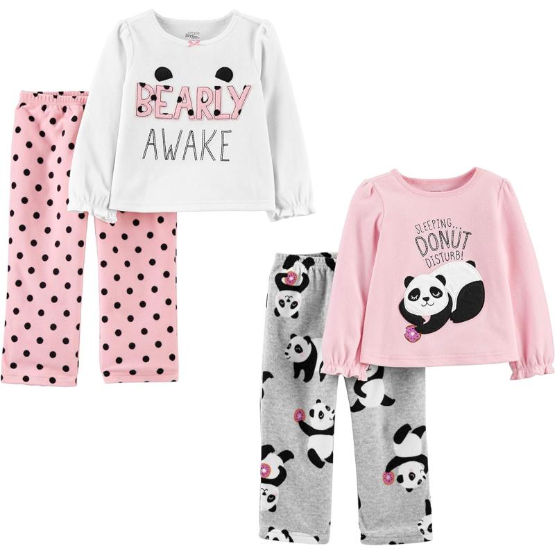 Simple Joys by Carter’s Girls and Toddlers’ 4-Piece Pajama Set (Cotton ...